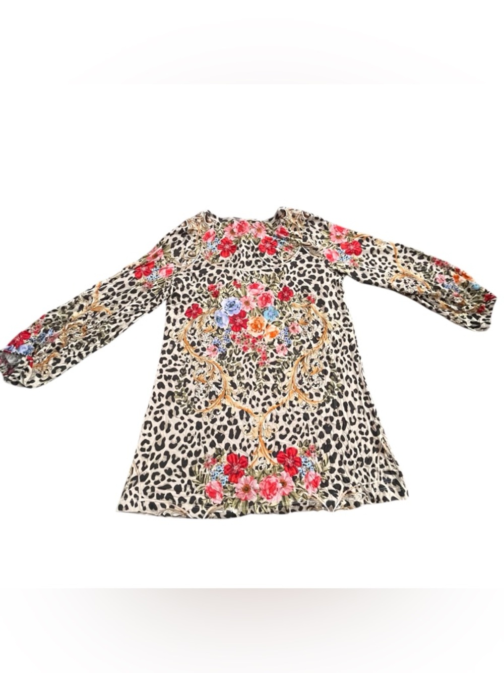 Johnny Was Cheetah Puff Sleeve Top Size XS Women
